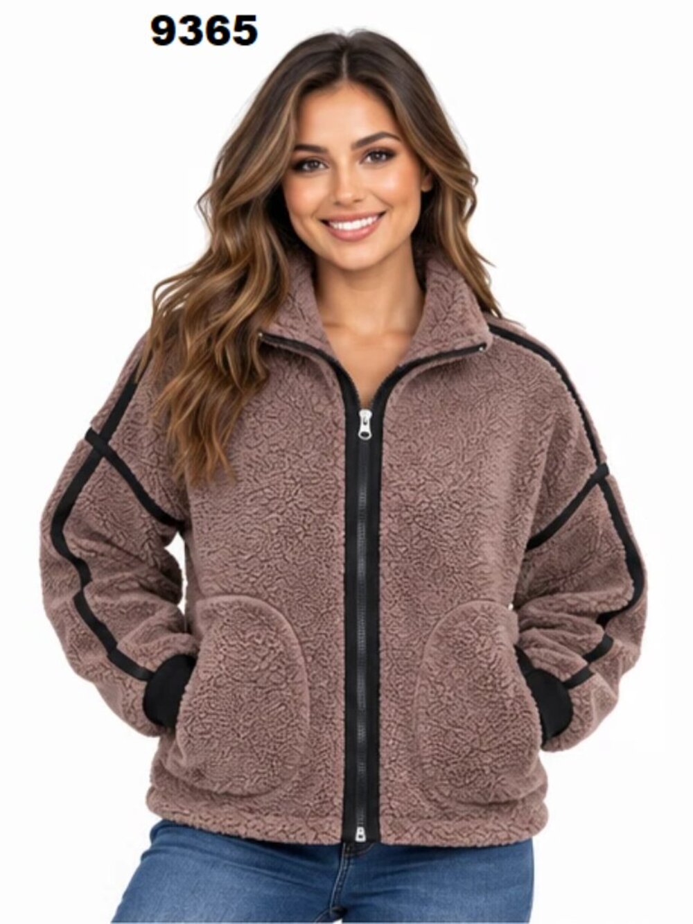 NWT Jessica Simpson Active Mauve Full Zip Sherpa Teddy Fleece Jacket